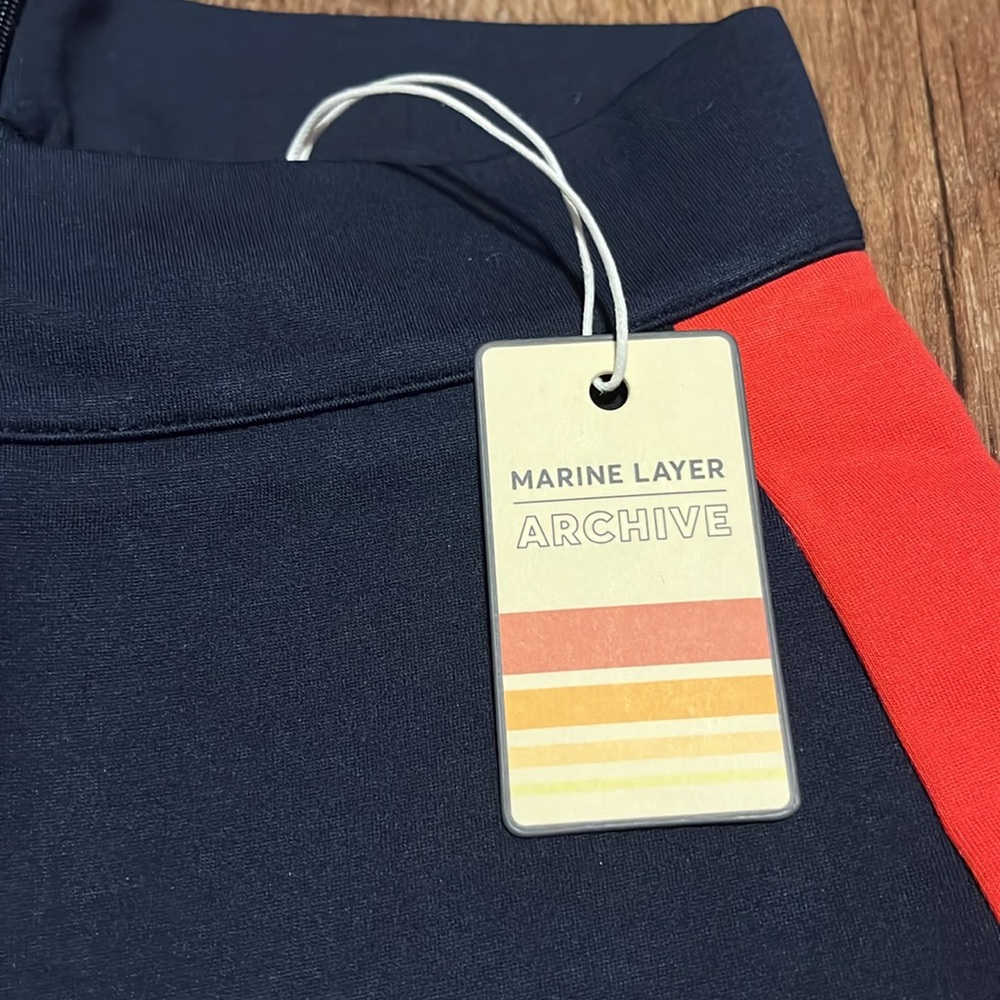 Marine Layer Archive Womens Jordan Navy Ponte Cropped Straight Leg - Picture 5 of 9